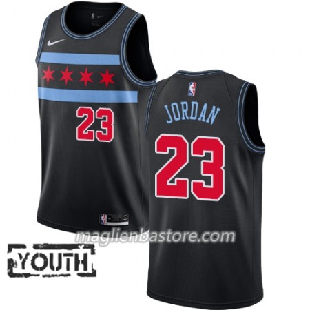 Maglia NBA Chicago Bulls Michael Jordan 23 2018-19 Nike City Edition Nero Swingman - Bambino